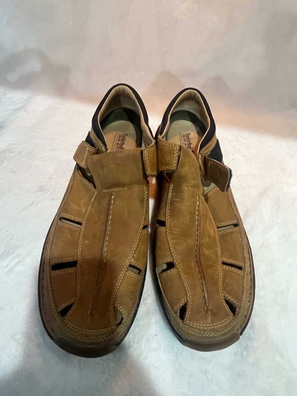 Timberland Tan Leather Fisherman Sandals